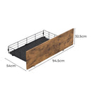 Levede 4 Double Bed Frame Storage Drawers Metal Wooden Wood Bonus Bottom Mat