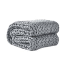 Dreamz Knitted Weighted Blanket Chunky Bulky Knit Throw Blanket 3kg Grey
