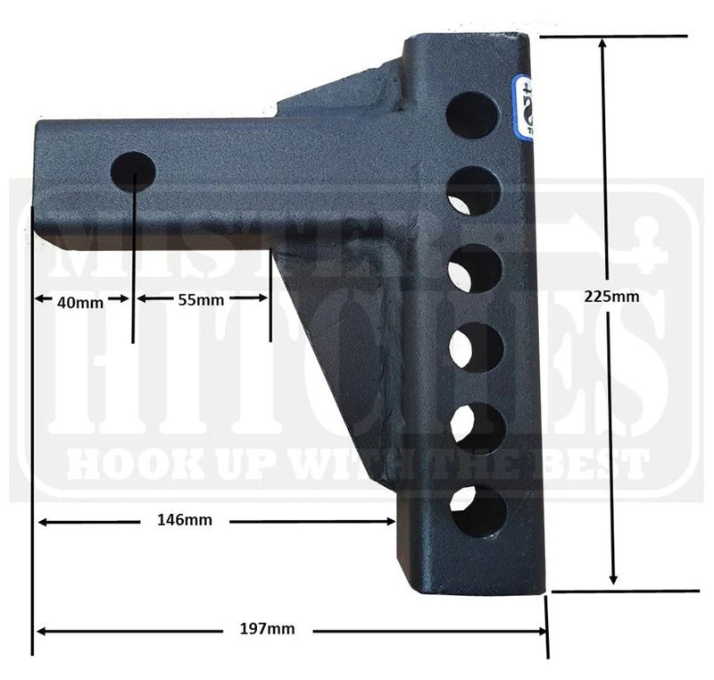 Mister Hitches Raptor 4.5T Super Duty Adjustable Ball Mount - Long Drop Shank