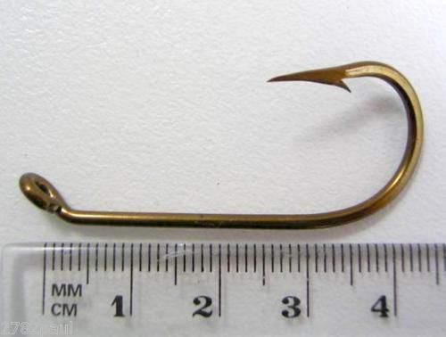 1 Box of Mustad 542 Bronze French Viking 2x Strong Fishing Hooks