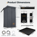 San Hima Shower Awning Instant Tent &Gas Hot Water Heater Black&Shower Tent Base