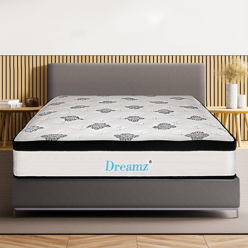 Dreamz Bedding Mattress Spring King Single Premium Bed Top Foam Medium Firm 30cm