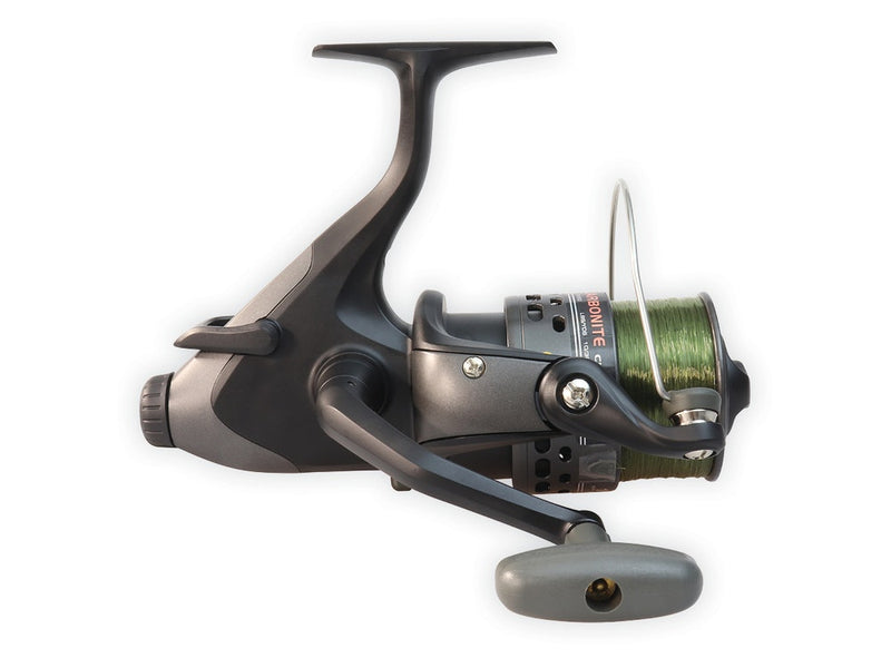 Okuma Carbonite XP140 Baitfeeder Spinning Fishing Reel with Spare Graphite Spool