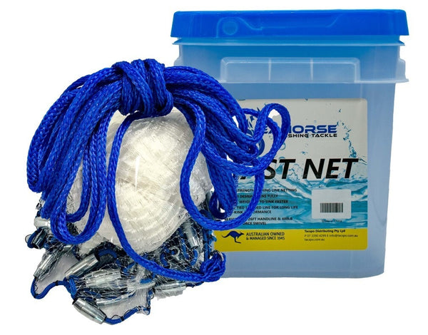 Seahorse Bottom Pocket 7ft Mono Cast Net with 3/4 Inch Mesh & Economical Weights