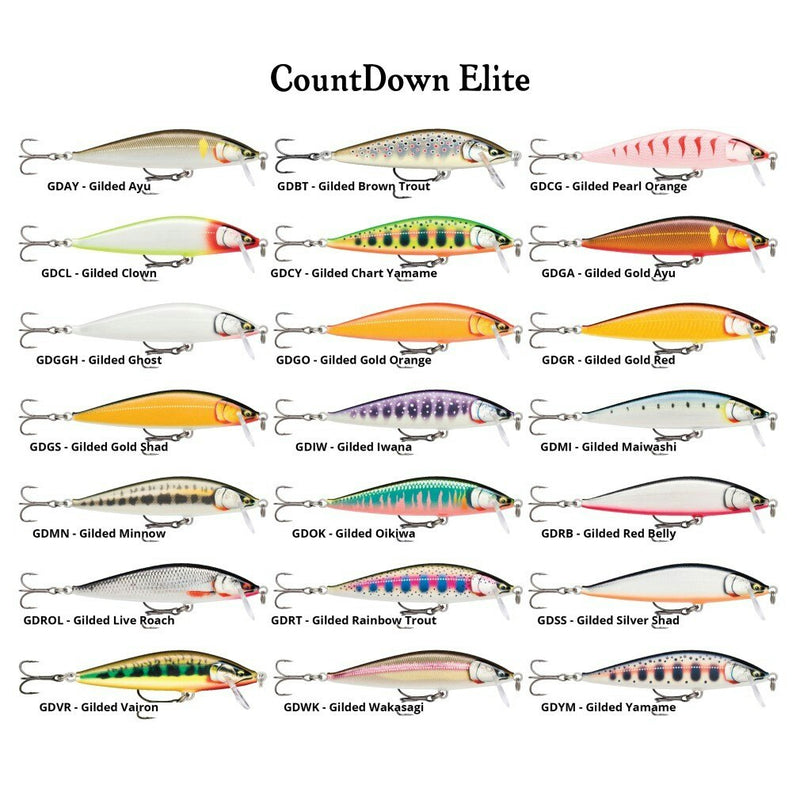 5.5cm Rapala Countdown Elite Sinking Hardbody Balsa Fishing Lure