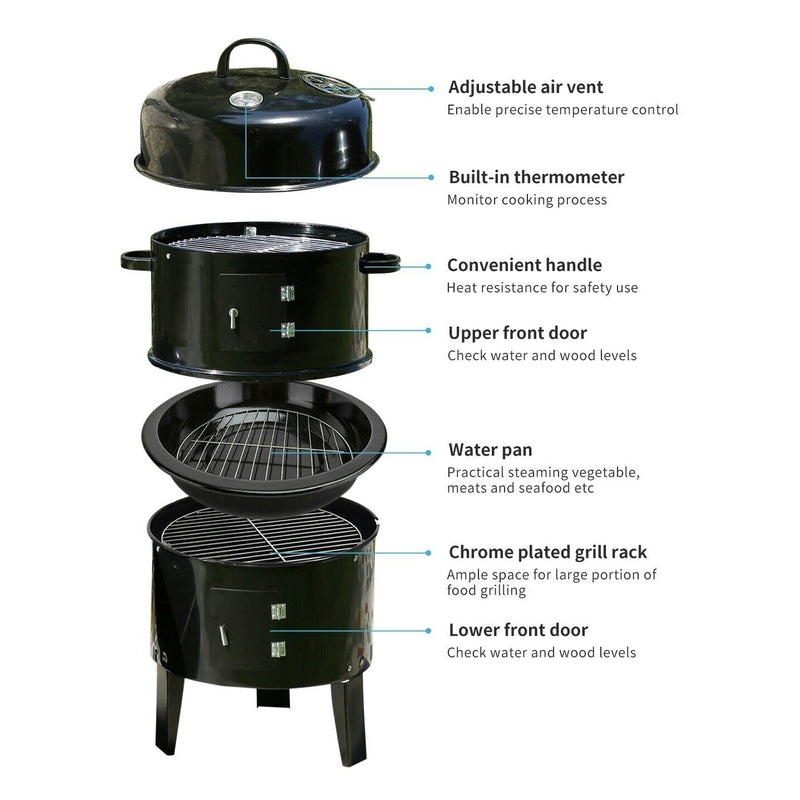 Portable Charcoal Smoker and BBQ