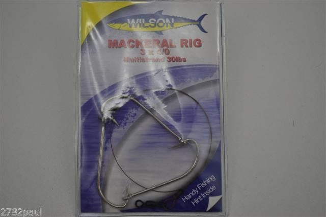 Wilson  Mackerel Fishing Rig 3x4/0 Hook-Setup - 30lb Multi Strand Wire