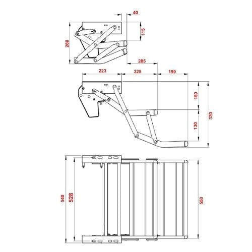 Black Double Manual Bolt on Caravan Step