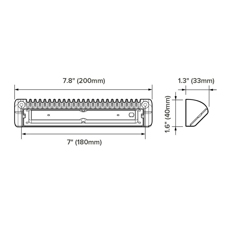 Dreamlighting LED Awning Light with Heavy Duty-200mm-White Shell, DC12V, Cool White/Amber