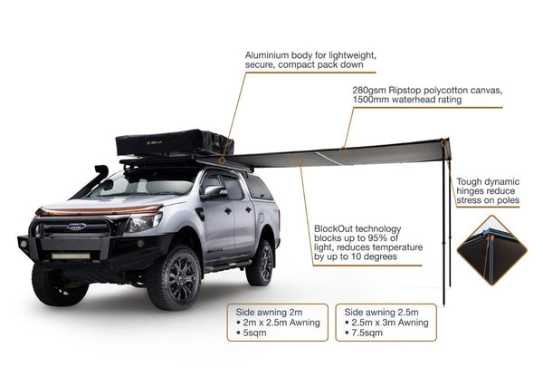 Oztrail Blockout Awning 2m x 2.5m