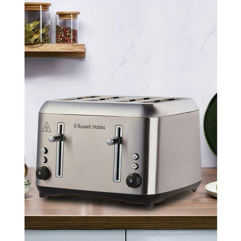 Russell Hobbs RHT514BRU Addison 4 Slice Toaster Brushed Stainless Steel 1670W