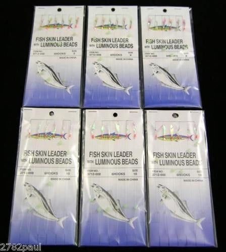 Wilson Bait Jigs Fishing Rig -Hook Size 8 & 10 Bulk 6pc