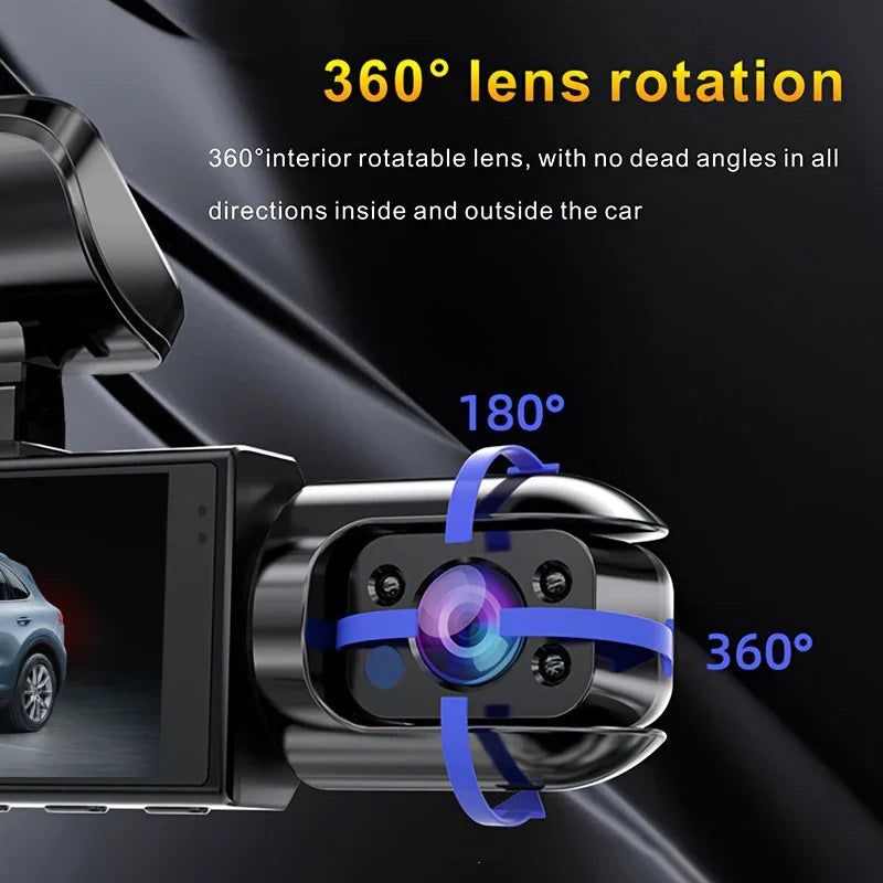 1080P WiFi Dual Lens Dash Cam Front Rear Car DVR Black