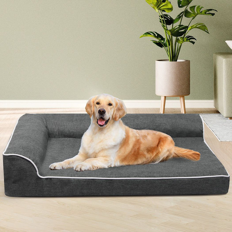 Pawz Orthopedic Dog Bed Memory Foam Cushion Cat Calming Mat Washable XXL Grey