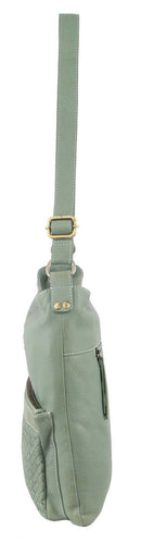 3pc Pierre Cardin Woven Leather Crossbody Bag Set - Mint Green