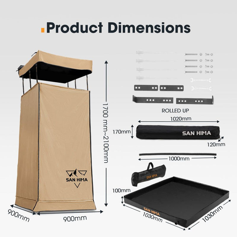 San Hima Camping Shower Tent Awning Fold-Out Brown & Camping Shower Tent Base