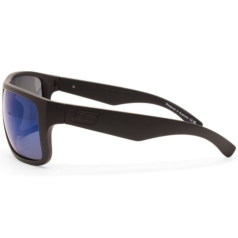 Dirty Dog Anvil Satin Black/Grey-Blue Mirror Polarised Unisex Sunglasses