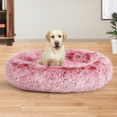 Pawz Pet Bed Cat Dog Donut Nest Calming Mat Soft Plush Kennel Pink Size XXL
