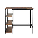 Levede High Bar Table Pub Industrial Storage Shelf Rustic Brown Kitchen 110X60cm