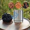 Smokeless Stainless Steel Camping Stove Mini Fire Pit Silver