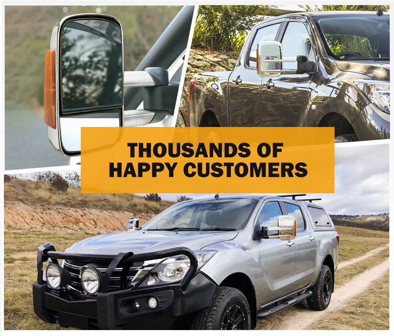 Pair Extendable Towing Mirror Gen1 for Mazda BT-50 2012 to Mid-Year 2020 W/ Indicators