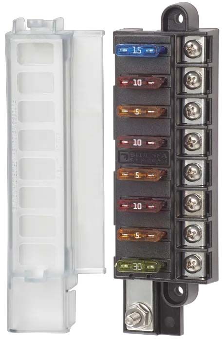 Enerdrive Fuse Block 8 Way Positive with Cover and Label Kit