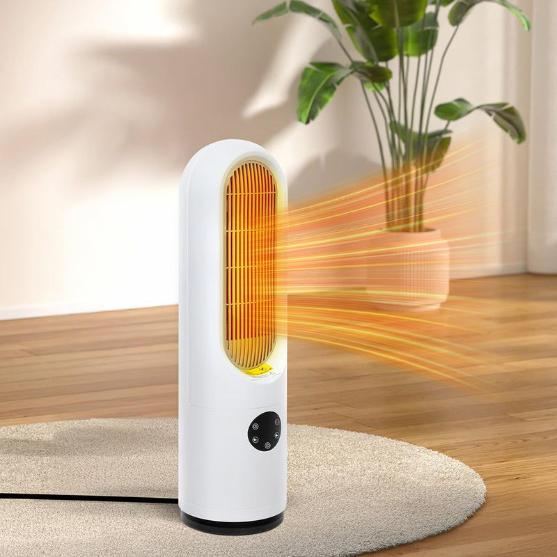 Spector Portable Electric Heater Tower Fan 1200W Quiet Touch Remote Auto Off