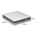 DreamZ Spring Mattress Pillow Top 7 Zone Pocket Spring Memory Foam 32cm King