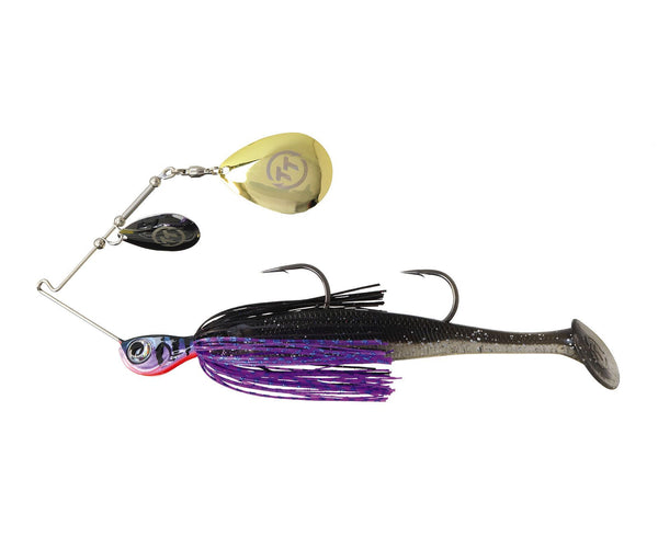 TT Lures 1/2oz Tornado+ Double Colorado Rigged Spinnerbait Lure - PURPLE BLACK