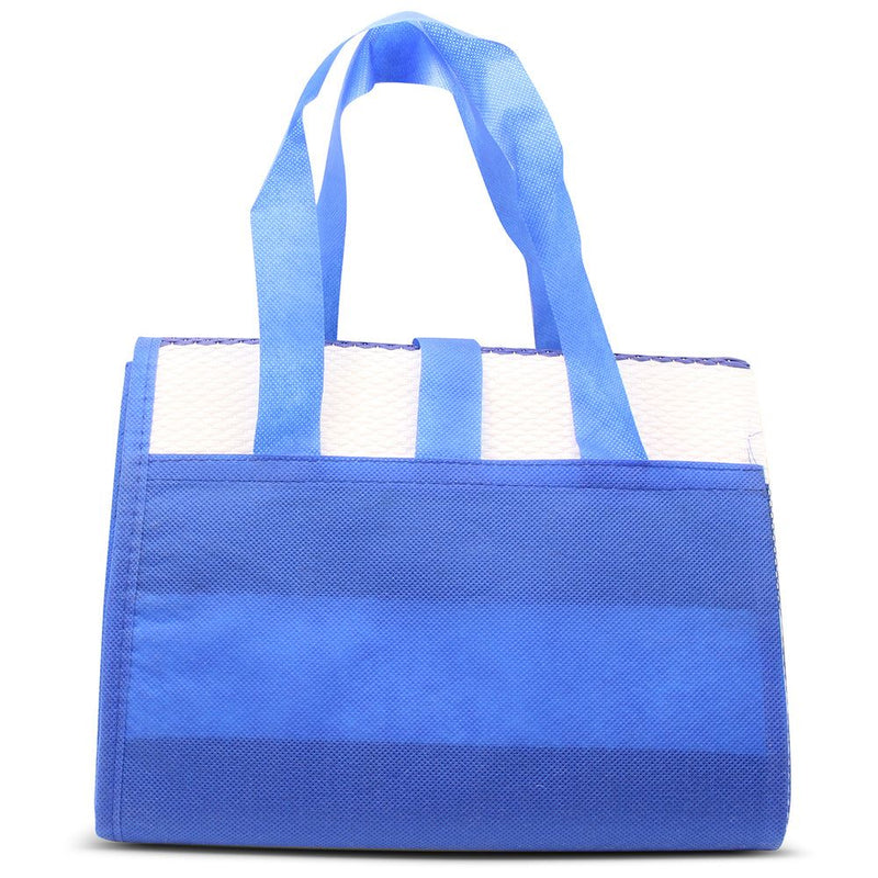 Mirage 75 x 150cm Blue and White Stripe Foldable Woven Beach Mat