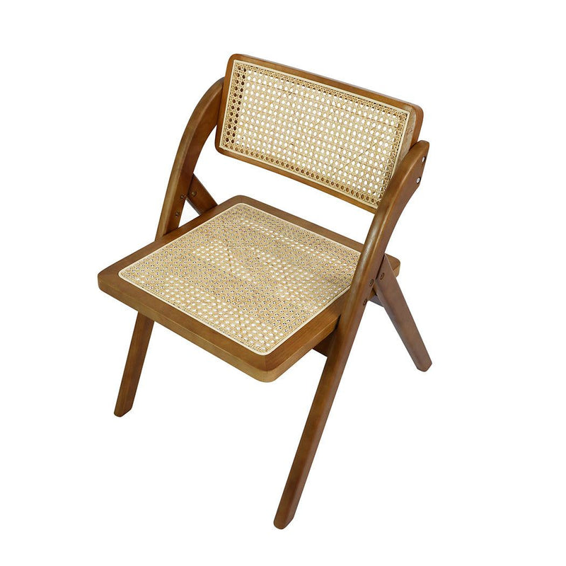 Levede 2x Foldable Dining Chairs Accent Wooden Chair Rattan Furniture Lounge