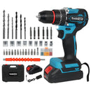 Traderight 96Pcs Cordless Brushless Impact Drill Driver 2x 2.0Ah Battery Set