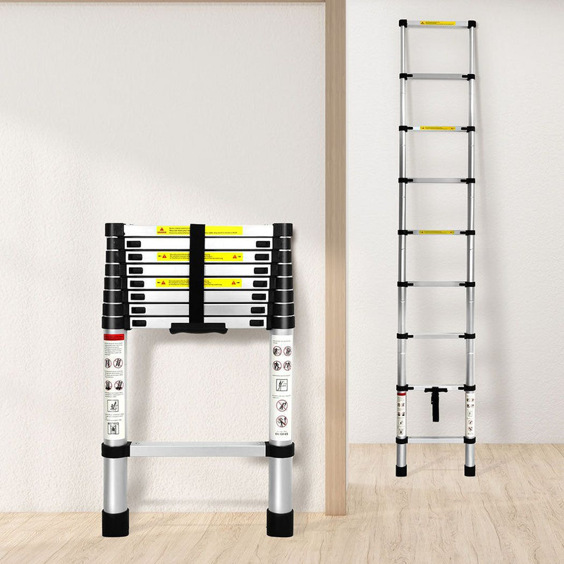 Traderight Multipurpose Ladder Telescopic Aluminium Extension Single-side 2.6m
