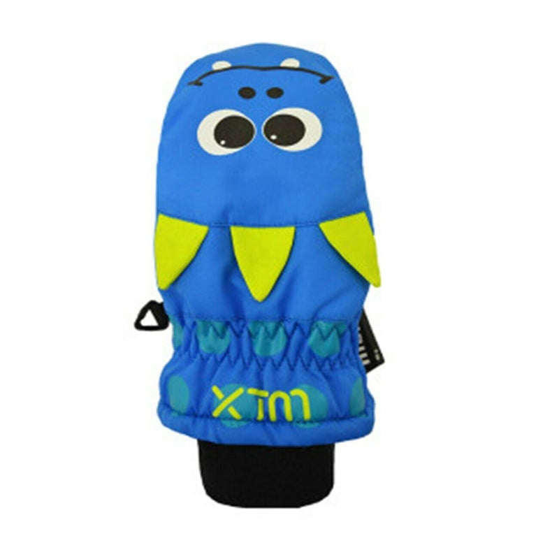 XTM Blue Kids Dino Puppet Winter Snow Mittens