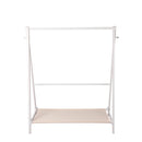 Levede Clothes Rack Wooden Wardrobe Garment Coat Hanging Rail Shoe Storage 120cm