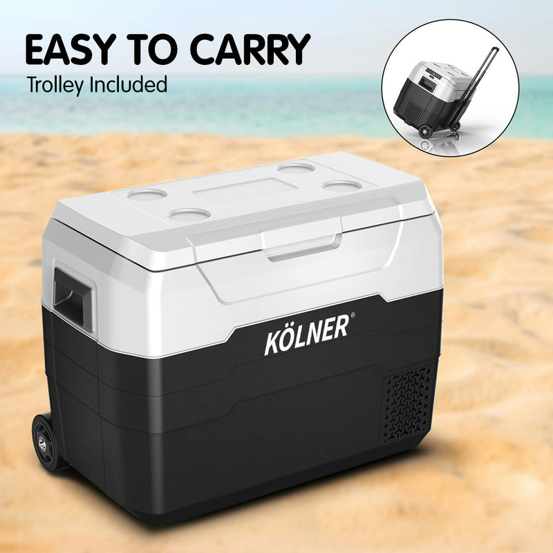 NNEDPE Kolner 40L Portable Fridge Cooler Freezer Refrigerator w/ Trolley