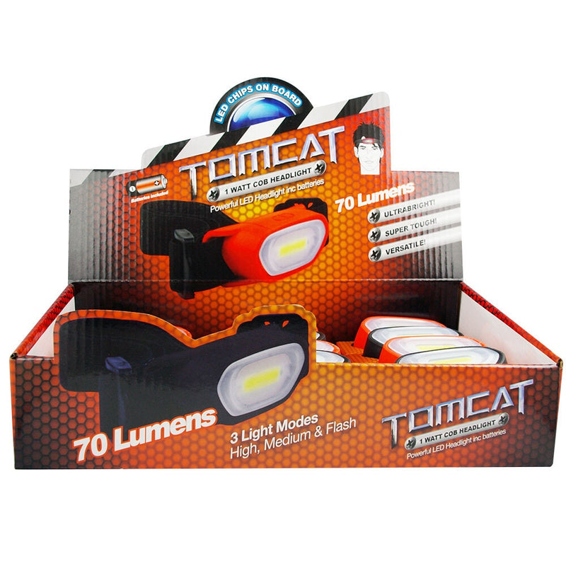 Tomcat 1W COB Head Lamp LED Light 70 Lumens Headlight w/ AAA Batteries Assorted
