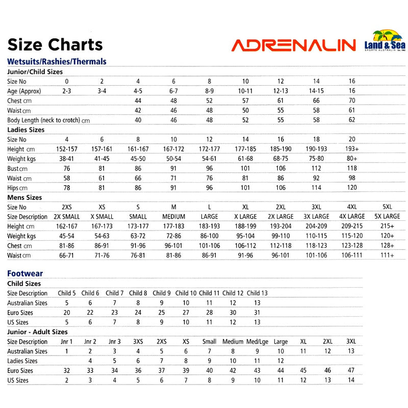Adrenalin 5mm Zip Dive High Cut Boots Water Sports Neoprene Shoes Size XL AU11