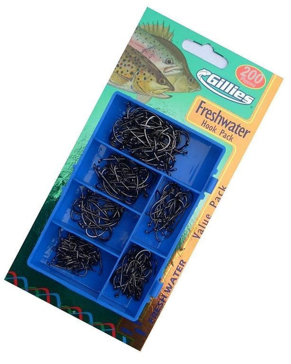 Gillies 200 Piece Freshwater Chemically Sharpened Hook Value Pack