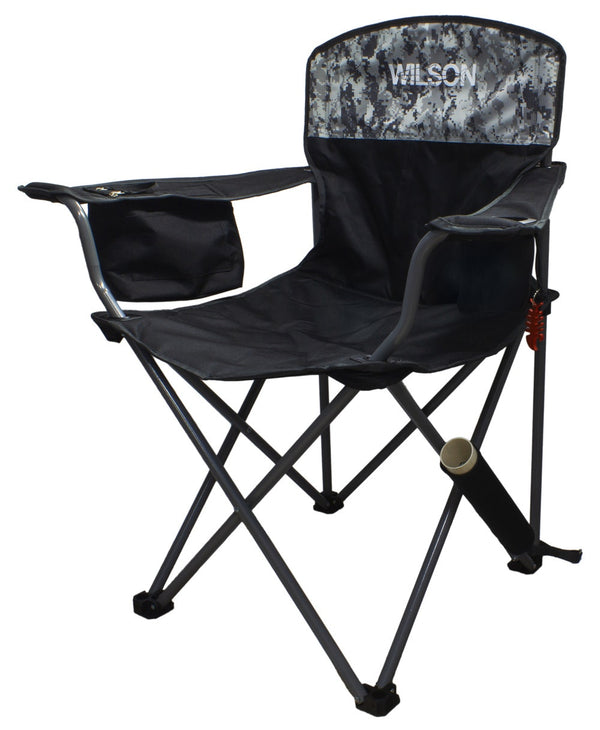 Wilson Digi Camo Camping/Fishing Chair with Lined Cooler Bag and Rod Holder