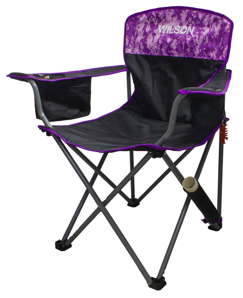 Wilson Digi Camo Pink/Purple Fishing Chair with Lined Cooler Bag and R