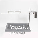 Auspit Silver Compact Portable Spit Rotisserie Package (Firepit Not Included)