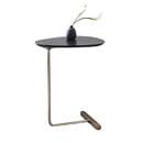 Simple Modern Side Table Iron Art Sofa Corner Table Lazy Bedside Reading Oval Coffee Table Tea Solid Wood Counter Top