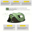 Pop-Up Boat Tent 4-Person Quick Setup Camping Shelter