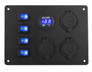 4 Gang 12V Switch Panel Rocker ON-OFF Toggle USB/Socket/Voltmeter