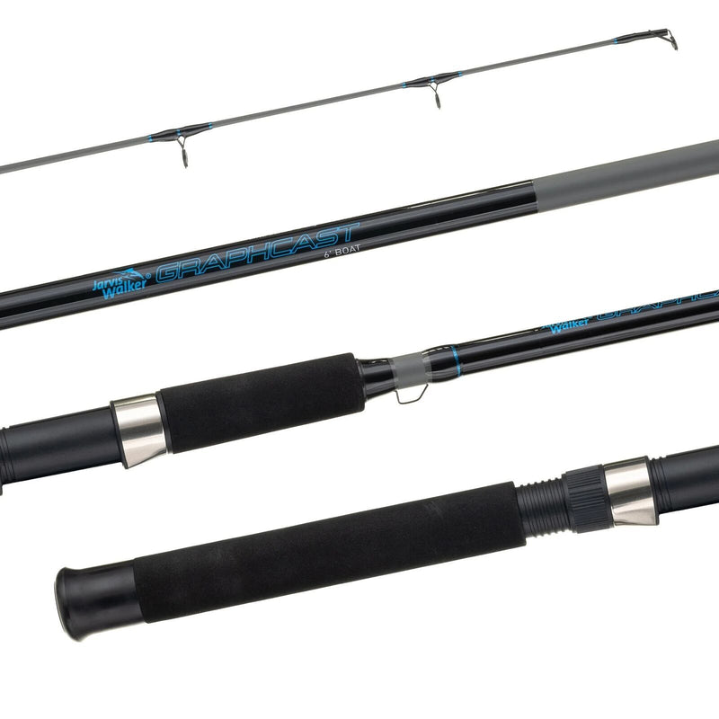 Jarvis Walker 6ft Graphcast 5-8kg 2 Pce Boat Rod with Integrated Solid Tiip