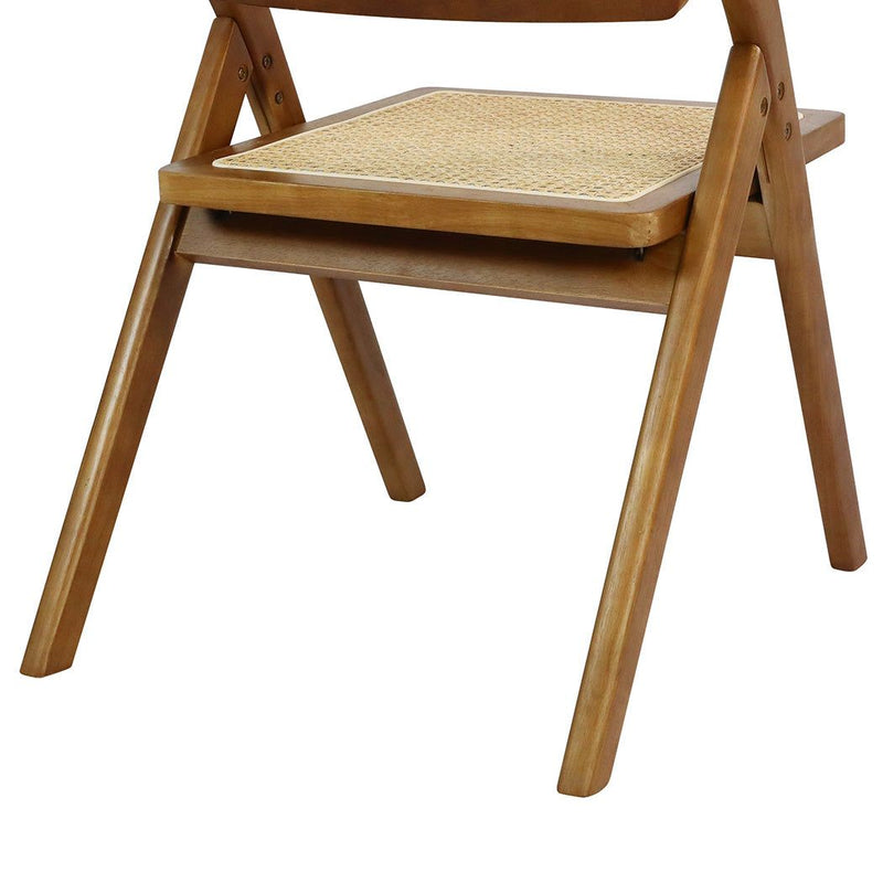 Levede 2x Foldable Dining Chairs Accent Wooden Chair Rattan Furniture Lounge