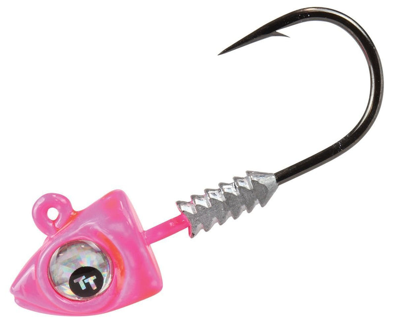 3 Pack of TT Fishing Big EyeZ Pink Jigheads with Silver Eyes