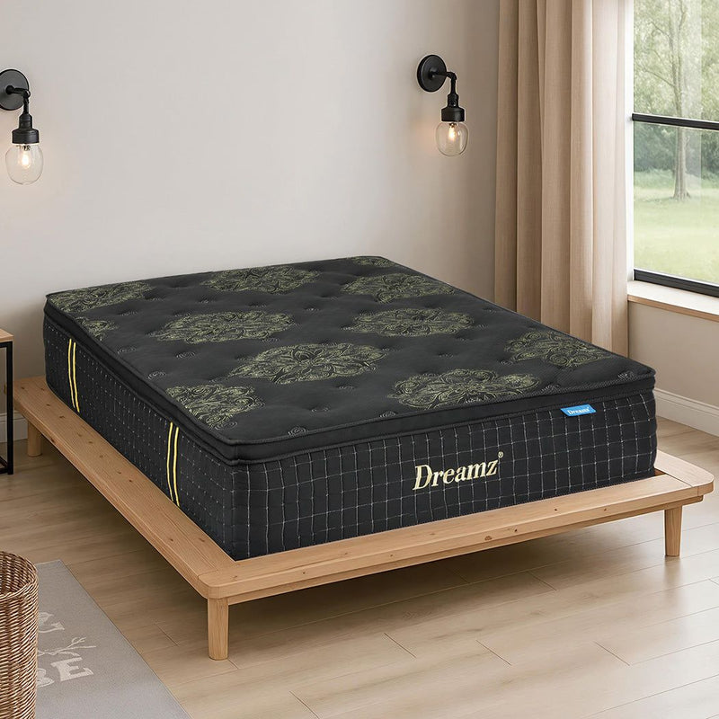 Dreamz Spring Mattress Bed Pocket Egg Crate Foam Medium Firm Single 34CM