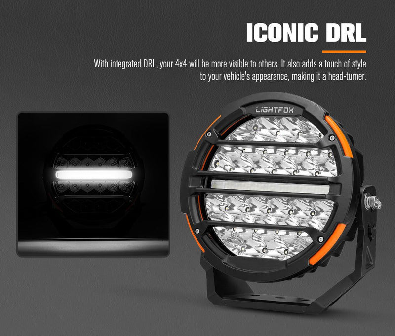 Lightfox 7"+9" Osram LED Driving Lights Round Spotlight Spot DRL Headlight